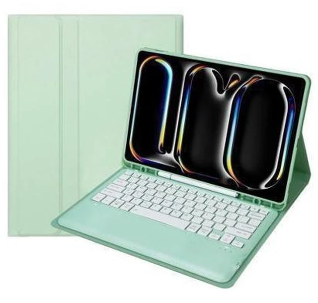 Alt view image 6 of 10 - KcoxdCn New iPad Pro 13 Inch 2024 Keyboard Case for iPad Pro 13 Inch Keyboard Case 2024 Model 7th Generation with Pencil Holder Mutil Angles Stand Cover Detachable Wireless Keyboard (Mint)