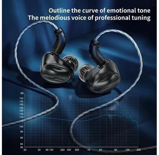 Alt view image 14 of 14 - Dolphin 10mm Dual Magnetic Circuit Dynamic Driver in-Ear Headphone with Interchangeable Cable (3.5mm with mic)
