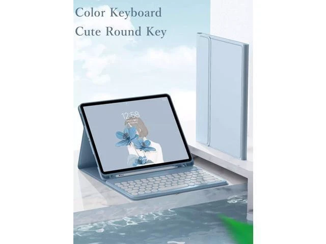 Alt view image 10 of 10 - kaidisen Keyboard Case for Galaxy Tab S6 Lite 10.4 inch Case with Keyboard and Bluetooth Mouse, Detachable Candy Color Keyboard Cover Round Key,Dark Green