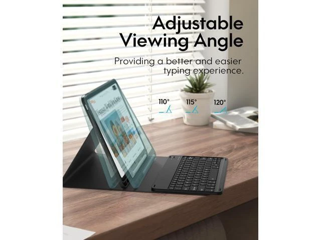 Alt view image 10 of 10 - CHESONA Keyboard for iPad Pro 12.9 2022 6th Generation, iPad Pro 12.9 Case with Keyboard 5th/4th/3rd Gen - 7 Colors Backlit - Detachable - Pencil Holder - Stand Cover -iPad Pro 12.9 Keyboard, Black