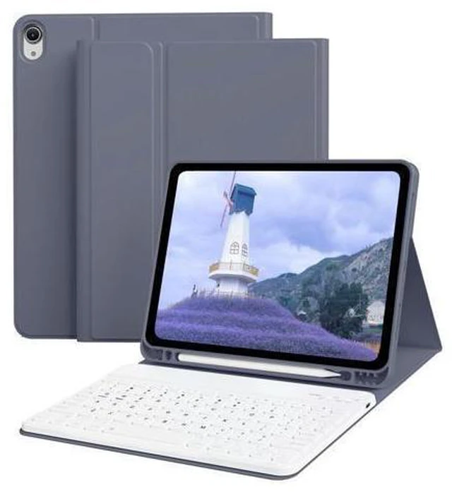 Alt view image 6 of 10 - KenKe Keyboard Case for iPad Air 11 Inch 2024 (M2), for iPad Air 5th/4th Generation (2022/2020) 10.9 Inch with Pencil Holder, Magnetic Detachable Wireless Keyboard & Flip Case for iPad Air, Purple