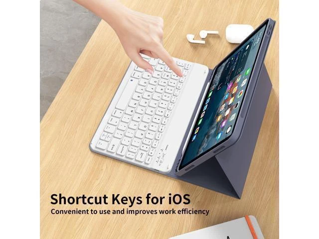Alt view image 8 of 10 - KenKe Keyboard Case for iPad Air 11 Inch 2024 (M2), for iPad Air 5th/4th Generation (2022/2020) 10.9 Inch with Pencil Holder, Magnetic Detachable Wireless Keyboard & Flip Case for iPad Air, Purple