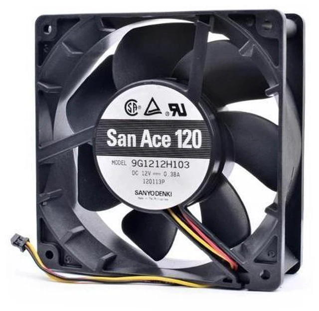 Alt view image 7 of 8 - 9G1212H103 12cm 120x120x38mm 12V 0.38A 12038 large air volume cabinet cooling fan