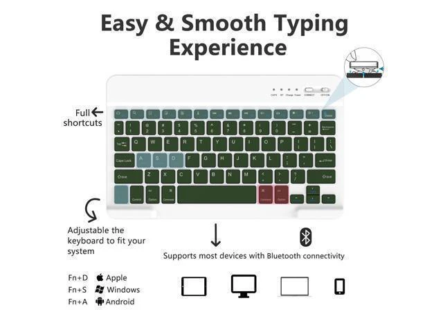 Alt view image 8 of 10 - MMK iPad Pro 11 inch 4th 3rd Gen Case with Keyboard, iPad Air 5th 4th 10.9 inch & iPad Air 11 inch (M2) 2024 Keyboard Case, Detachable Bluetooth Keyboard with Pencil Holder - Deep Green