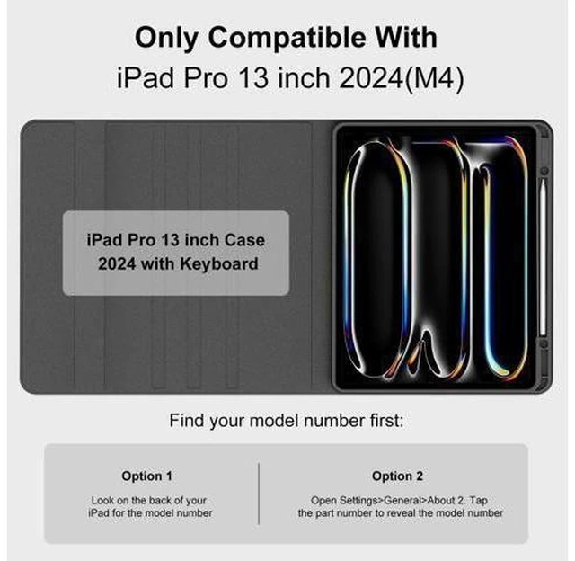 Alt view image 7 of 10 - KVAGO for iPad Pro 13 inch M4 Case with Keyboard, Magnetic Bluetooth Keyboard Case, Auto Wake/Sleep, Folio Cover with Pencil Holder for iPad Pro 13 inch 2024, Space Black