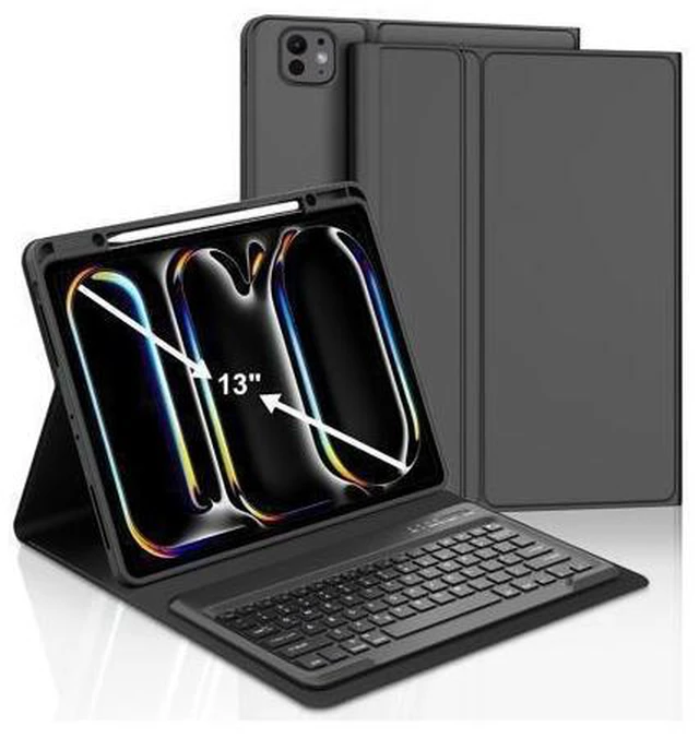 Alt view image 6 of 10 - KVAGO for iPad Pro 13 inch M4 Case with Keyboard, Magnetic Bluetooth Keyboard Case, Auto Wake/Sleep, Folio Cover with Pencil Holder for iPad Pro 13 inch 2024, Space Black