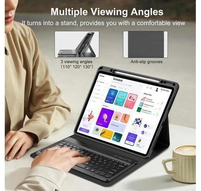 Alt view image 9 of 10 - KVAGO for iPad Pro 13 inch M4 Case with Keyboard, Magnetic Bluetooth Keyboard Case, Auto Wake/Sleep, Folio Cover with Pencil Holder for iPad Pro 13 inch 2024, Space Black