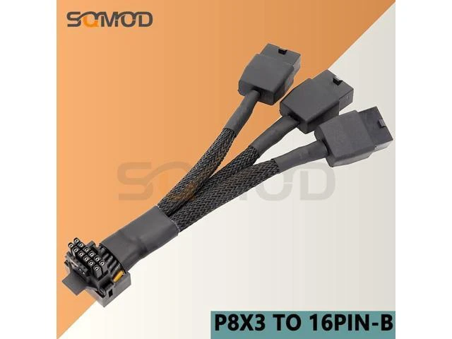 Alt view image 10 of 10 - GPU RTX4090 RTX4080 series 16AWG 4x8pin 3x8pin PCI-e to 16Pin (12+4) PCI-e 5.0 12VHPWR Connector 90-Degree Elbow egp new product Color: P8X4 TO 16PIN-B