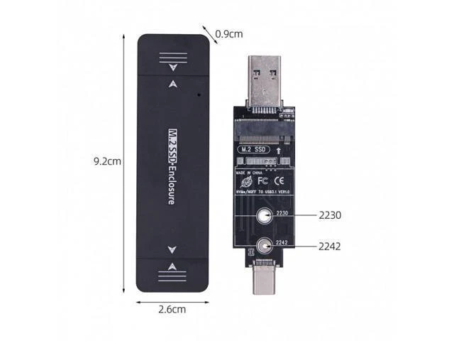 Alt view image 9 of 14 - FVH CY UC-057-2242MM Combo Type-CUSB3.0 to NVME M-key M.2 NGFF SATA SSD PCBA Case 2230/2242mm Adapter RTL9210B Chipset