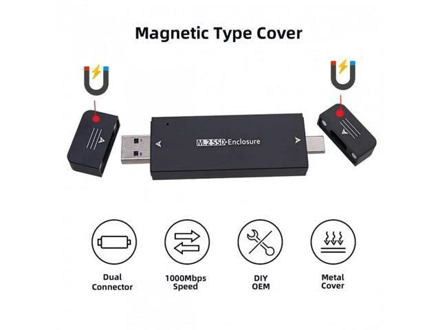 Alt view image 13 of 14 - FVH CY UC-057-2242MM Combo Type-CUSB3.0 to NVME M-key M.2 NGFF SATA SSD PCBA Case 2230/2242mm Adapter RTL9210B Chipset