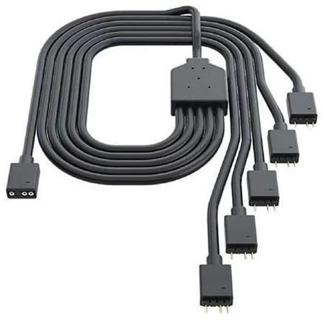 Alt view image 8 of 14 - Master 1-to-5 ARGB Splitter Cable / 5V - Support 3-pin Addressable RGB - LED Sync Cable for MasterFan/MasterLiquid ARGB Series Support(ARGB 1-to-5 Splitter)