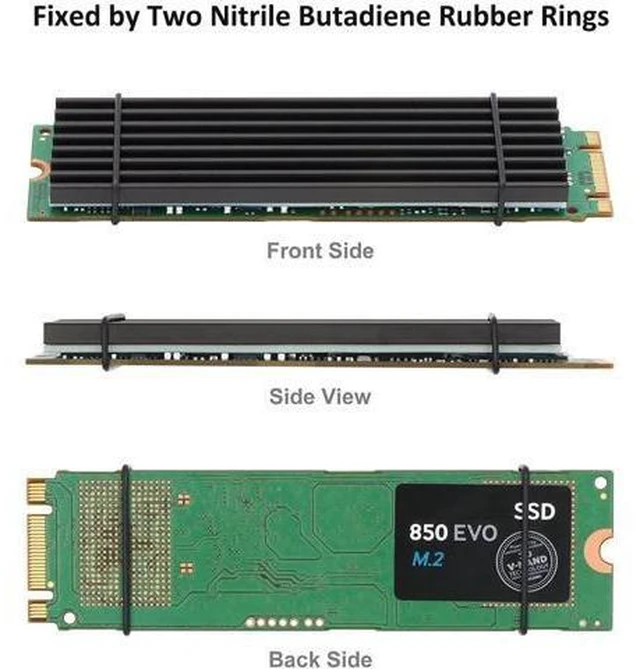Alt view image 6 of 8 - 2 Pack PCIe NVMe M.2 SSD Heatsinks Cooler with Nano Silicone Thermal Pad