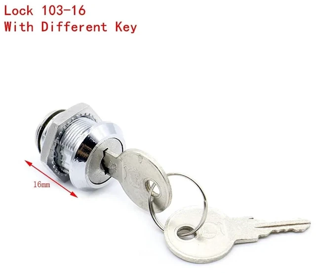 Alt view image 6 of 8 - Cam Cylinder Locks Door Padlock Lock with Iron Key 1Pcs(16mm Different Key)
