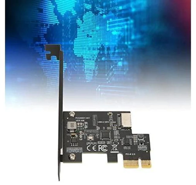 Alt view image 10 of 10 - GOWENIC PCIE to USB 3.2 Expansion Card, USB3.2 Gen1 5Gbps PCI Express Card, PCIE X1 to USB3.2 Gen1 Type E 20PIN Expansion Card, for Desktop Front Type C, for WINXP 7 8 10 11