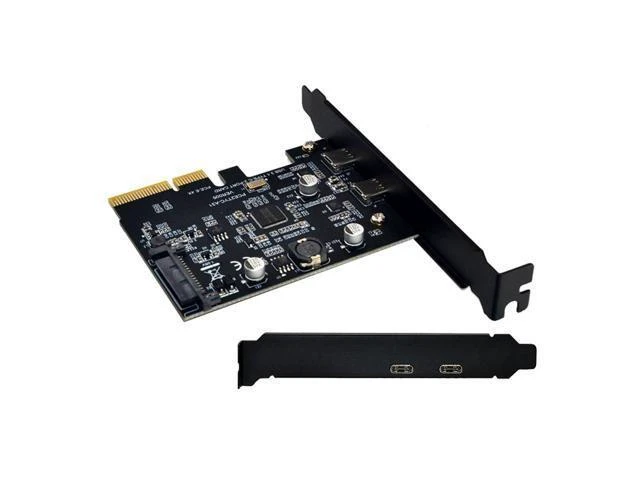 Alt view image 2 of 2 - USB 3.1 PCIE PCI Express Expansion Card PCI-E 4X to USB 3.1 Gen2 10Gbps 2-Port USB C Adapter ASMedia ASM3142 Chipset For Desktop