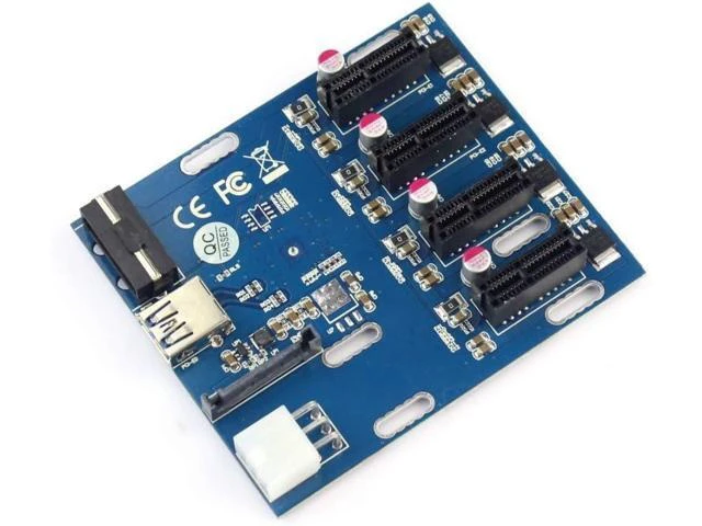 Alt view image 12 of 14 - PCIe 1 to 4 PCI Express 1X Slots Riser Card Mini ITX to External 4 PCI-e Slot Adapter PCIe Port Multiplier Card