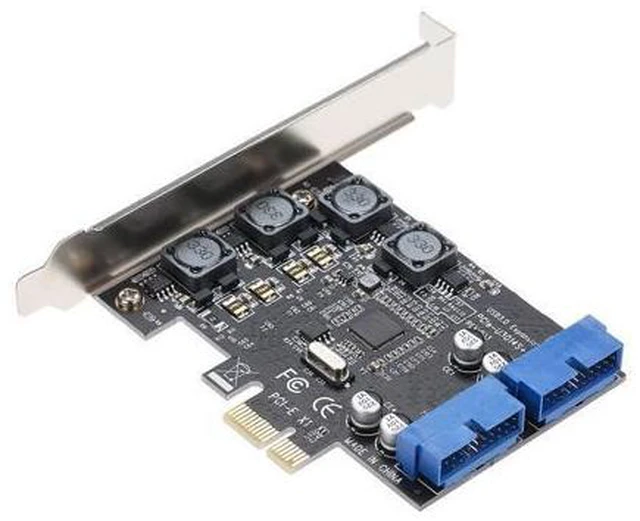 Alt view image 4 of 6 - Super Speed PCI Express to Dual 20 Pin USB 3.0 Controller Card PCI-E X1 to 2 Ports USB 3.0 Header With Low Profile Bracket