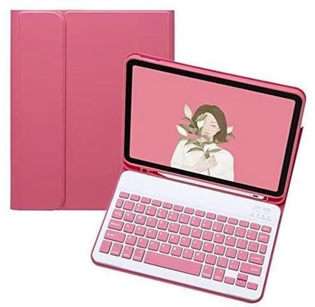 Alt view image 6 of 10 - YEEHi Keyboard Case for iPad Mini A17 Pro 2024, iPad Mini 6th Generation Keyboard Case Cute Color Keyboard Detachable Bluetooth Keyboard Cover with Pencil Holder,Dark Pink