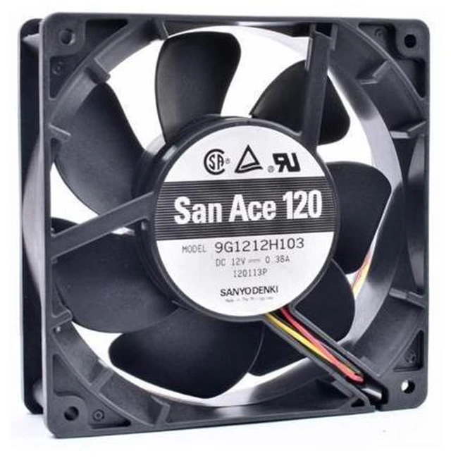 Alt view image 3 of 3 - 9G1212H103 12cm 120x120x38mm 12V 0.38A 12038 large air volume cabinet cooling fan