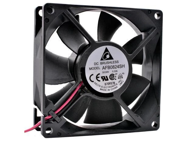 Alt view image 3 of 3 - AFB0824SH 8cm 80x80x25mm DC24V 0.33A 2 lines double ball bearing large air volume inverter cooling fan