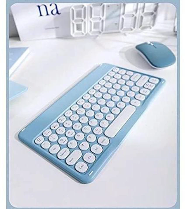 Alt view image 10 of 10 - PboyiqiS Keyboard Case for iPad 6th/5th Generation, Case for 9.7 inch iPad6/iPad5/Air2/Pro9.7 Keyboard with Mouse, Cute Round Key Detachable Keyboard Case with Pencil Holder, Light Purple