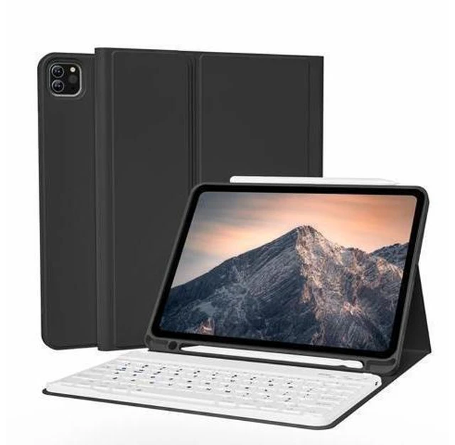 Alt view image 6 of 10 - KVTVOU Keyboard Case for iPad Pro 11 Inch 4th Generation/Pro 3rd Gen/Pro 2nd Gen with Pencil Holder, Folio Detachable Wireless Bluetooth Keyboard & Flip Stand Case for iPad Pro 11 Inch, Black