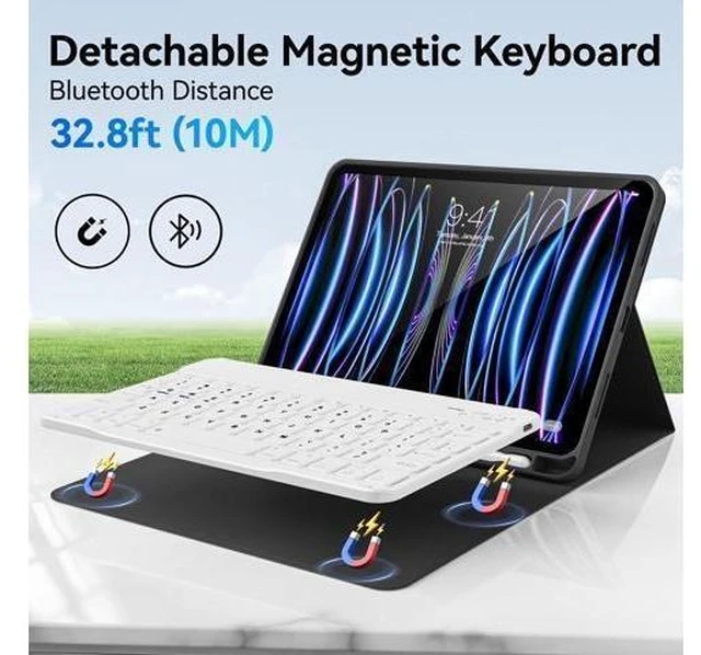Alt view image 7 of 10 - KVTVOU Keyboard Case for iPad Pro 11 Inch 4th Generation/Pro 3rd Gen/Pro 2nd Gen with Pencil Holder, Folio Detachable Wireless Bluetooth Keyboard & Flip Stand Case for iPad Pro 11 Inch, Black