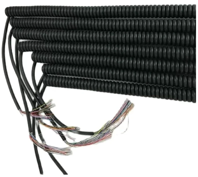 Alt view image 6 of 6 - 12 15 16 17 18 19 21 Cores Spring Spiral Cable Coiled Cable for CNC Handheld Encoder Manual Pulse Generator MPG(19cores Stretch 4-5m)