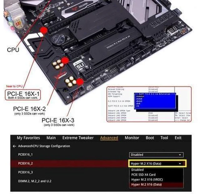 Alt view image 7 of 10 - NFHK Adapter Dual MCIO 8i Mini Cool Edge IO SFF-TA-1016 to PCIE5.0 PCI-Express 16x VROC Adapter for Mainboard SSD Graphics Card