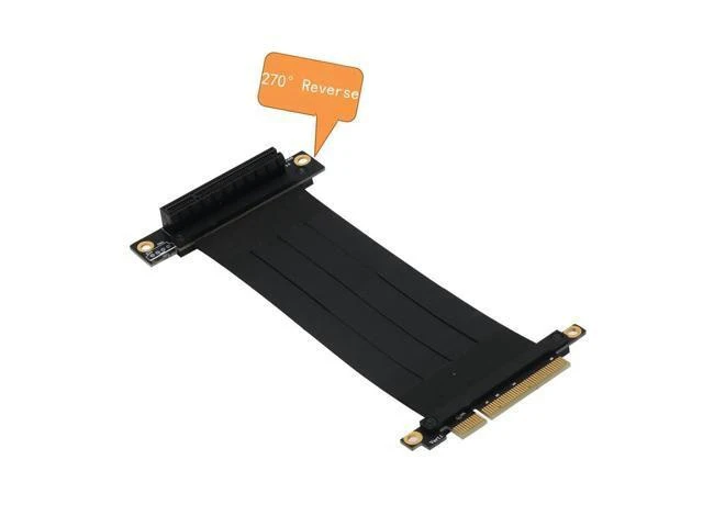 Alt view image 8 of 12 - PCIE X8 Riser Cable PCI Express Extension Cable PCIe 3.0 8Gbps X8 to x8 Port Adapter Connector 270 Degree Reverse PCI-E Extender