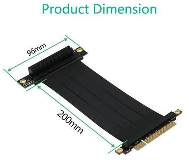 Alt view image 9 of 12 - PCIE X8 Riser Cable PCI Express Extension Cable PCIe 3.0 8Gbps X8 to x8 Port Adapter Connector 270 Degree Reverse PCI-E Extender