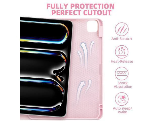 Alt view image 8 of 10 - GOKOCO for iPad Pro 11 inch M4 2024 Case with Keyboard-Keyboard Case for iPad Pro 11" 2024 with Pencil Holder,Wireless Detachable Keyboard,Auto Sleep/Wake Function-Pink