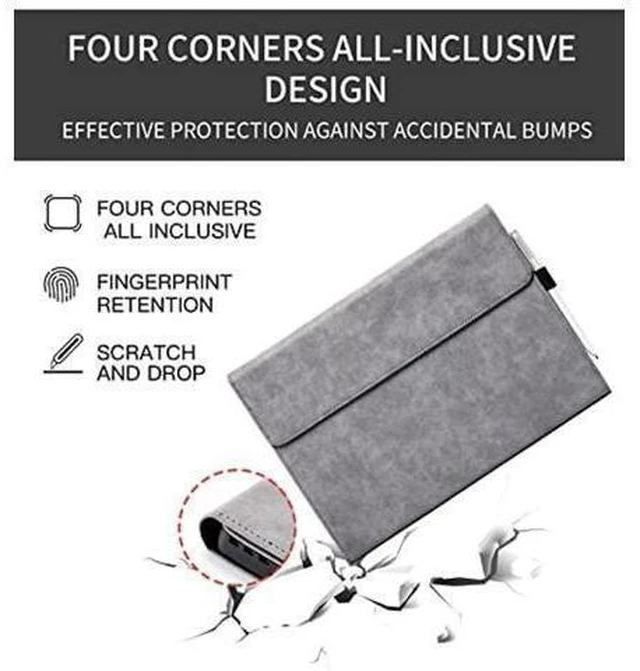 Alt view image 8 of 10 - Protective Case for Surface Pro 7/Pro 6/Pro 5/Pro 4 Tablet,Surface12.3 Inch Case, Compatible with Type Cover Keyboard, Business Cover with Pen Holder,Black
