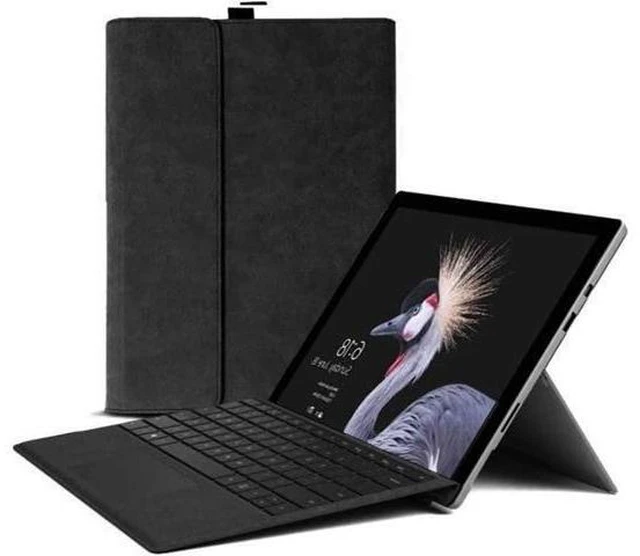 Alt view image 6 of 10 - Protective Case for Surface Pro 7/Pro 6/Pro 5/Pro 4 Tablet,Surface12.3 Inch Case, Compatible with Type Cover Keyboard, Business Cover with Pen Holder,Black