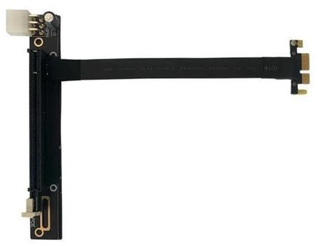 Alt view image 2 of 2 - PCIE 3.0 X1 to X16 90 Degree Graphics Card Extension Cable 6P Power Supply 8G/BPS for Motherboards Multiple GPU AI Server PC(6P Port)(30cm)