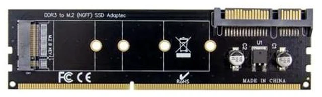 Alt view image 6 of 10 - DDR3 Memory Slot M.2 SSD to SATA Expansion Board DDR3 to M.2 NGFF SSD Adapter for Laptop PC