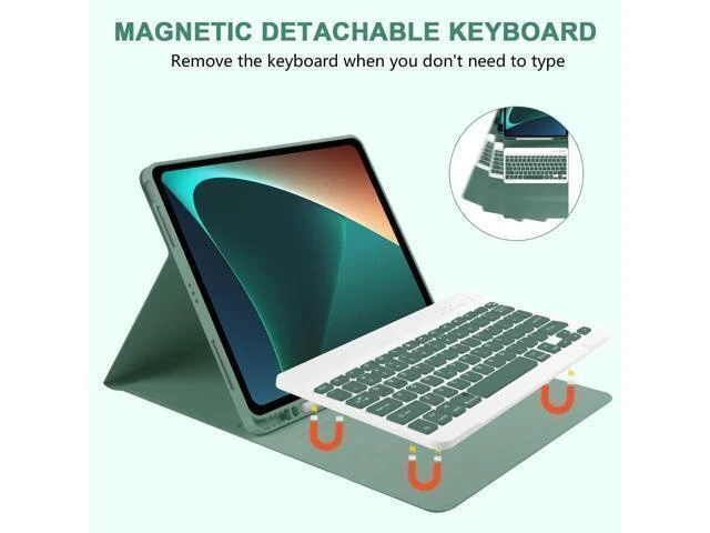 Alt view image 10 of 10 - TaIYanG iPad Air 13 inch M2 2024 Case with Keyboard iPad Pro 12.9 6th Generation 2022 Case with Detachable Wireless Keyboard for iPad Pro 12.9 5th 2021 Case with Pencil Holder-Auto Sleep/Wake