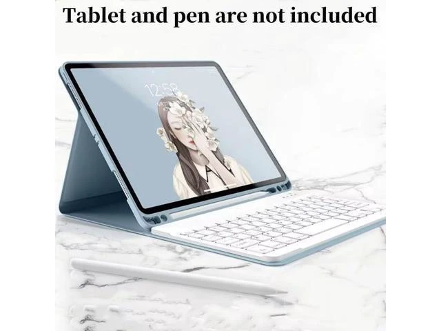 Alt view image 10 of 10 - Disonbeir Backlit Keyboard Case for iPad A16 2025/ iPad 2022 10th Generation 10.9 inch Case with Keyboard Colorful RGB Backlight Magnetic Detachable Keyboard Cute Candy Color Case,Pink+White