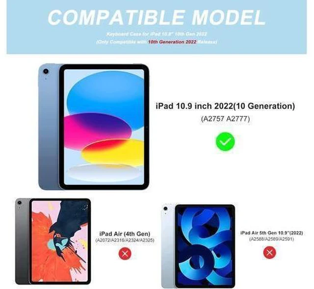 Alt view image 9 of 14 - iPad 10th Generation Case with Keyboard(10.9",2022)(Only Compatible with 10th Generation 2022)-Keyboard Case with Pencil Holder,Detachable Bluetooth Keyboard Smart Case for iPad 10.9" 10th Gen(2022)