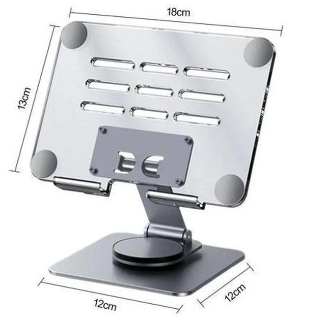 Alt view image 5 of 6 - Physowell Tablet Holder,acrylic iPad Stand, 360 Rotating Base,Foldable Adjustable Tablet Stand,Tablet Stand for Desk,Compatible with iPad Pro Air Mini 4 to 12.9-inchTablet C