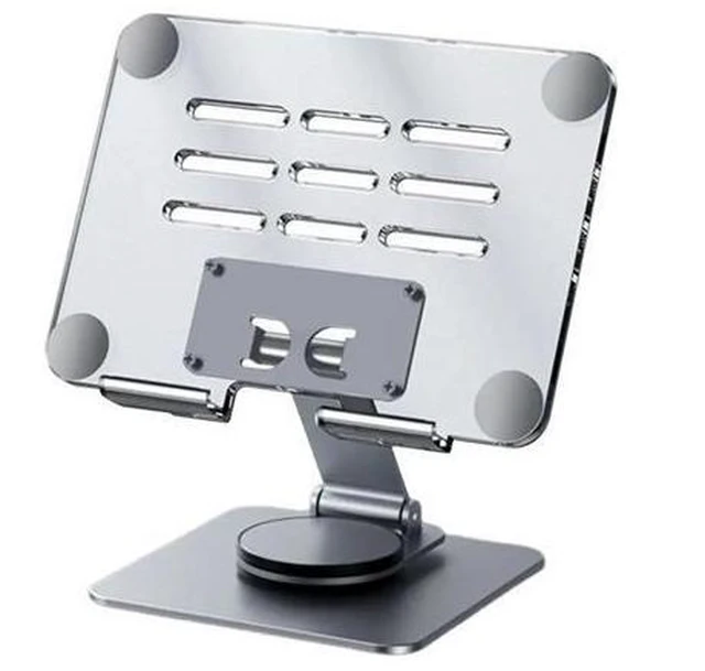 Alt view image 4 of 6 - Physowell Tablet Holder,acrylic iPad Stand, 360 Rotating Base,Foldable Adjustable Tablet Stand,Tablet Stand for Desk,Compatible with iPad Pro Air Mini 4 to 12.9-inchTablet C