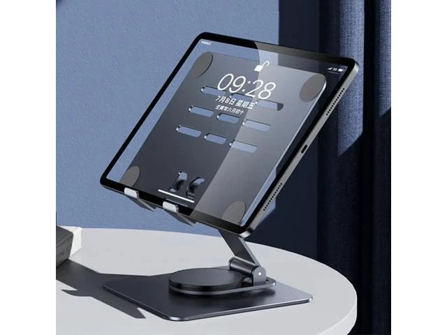 Alt view image 9 of 14 - Physowell Tablet Holder,iPad Stand, 360 Rotating Base,Foldable Adjustable Tablet Stand,Tablet Stand for Desk,Compatible with iPad Pro Air Mini 4 to 12.9-inchTablet Grey