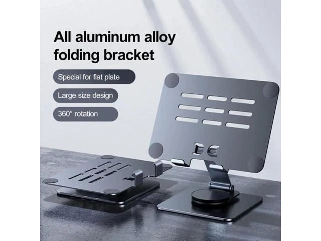 Alt view image 8 of 14 - Physowell Tablet Holder,iPad Stand, 360 Rotating Base,Foldable Adjustable Tablet Stand,Tablet Stand for Desk,Compatible with iPad Pro Air Mini 4 to 12.9-inchTablet Grey