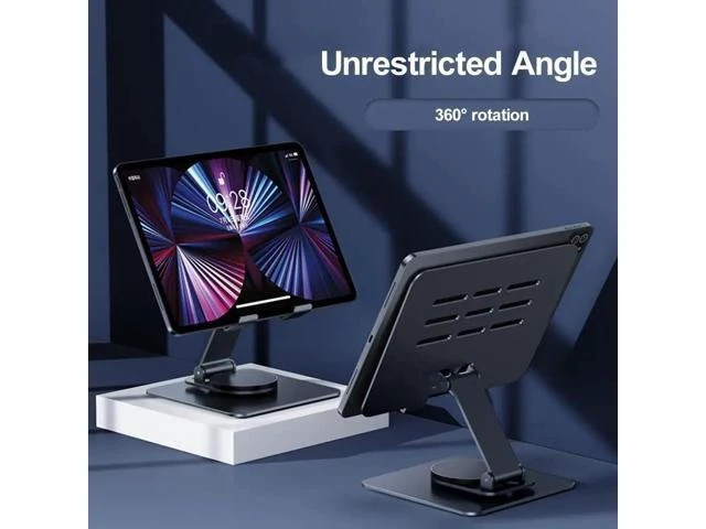 Alt view image 13 of 14 - Physowell Tablet Holder,iPad Stand, 360 Rotating Base,Foldable Adjustable Tablet Stand,Tablet Stand for Desk,Compatible with iPad Pro Air Mini 4 to 12.9-inchTablet Grey