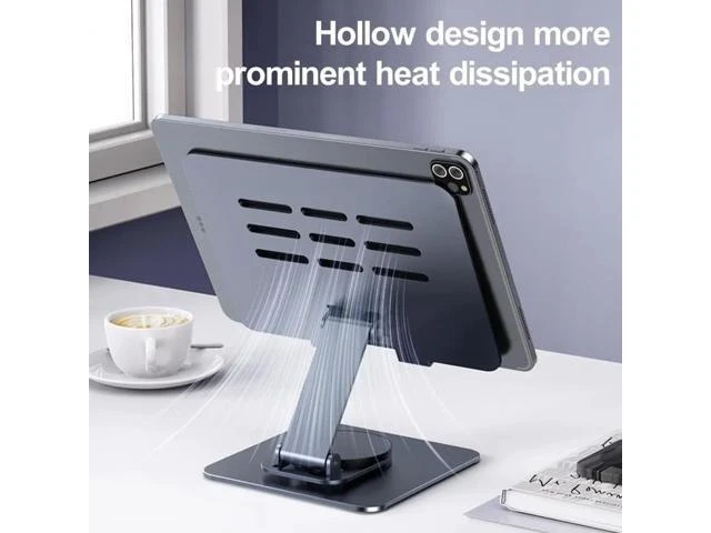 Alt view image 10 of 10 - Physowell transparent Tablet Holder,iPad Stand, 360 Rotating Base,Foldable Adjustable Tablet Stand,Tablet Stand for Desk,Compatible with iPad Pro Air Mini 4 to 12.9-inchTablet transparent