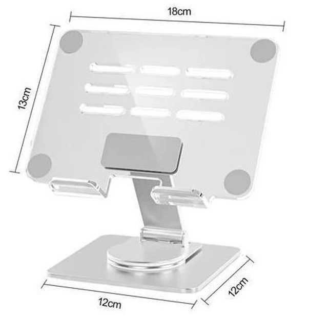 Alt view image 6 of 8 - Physowell Tablet Holder,acrylic iPad Stand, 360 Rotating Base,Foldable Adjustable Tablet Stand,Tablet Stand for Desk,Compatible with iPad Pro Air Mini 4 to 12.9-inchTablet B