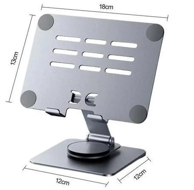Alt view image 8 of 12 - Physowell Tablet Holder,iPad Stand, 360 Rotating Base,Foldable Adjustable Tablet Stand,Tablet Stand for Desk,Compatible with iPad Pro Air Mini 4 to 12.9-inchTablet