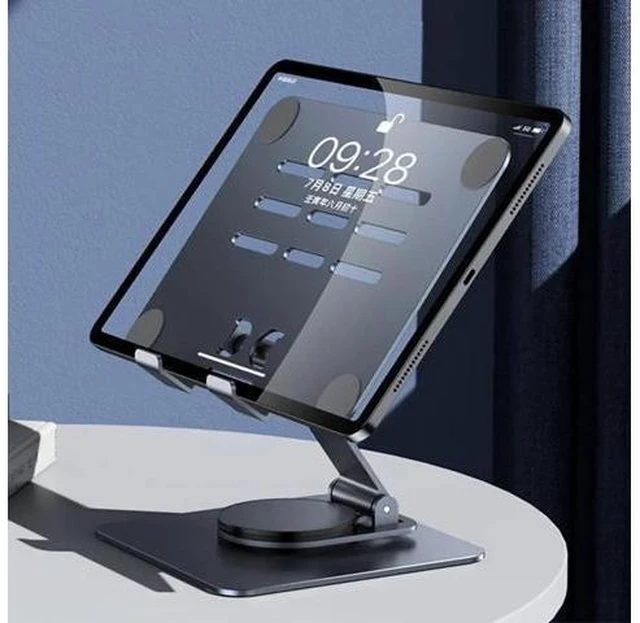 Alt view image 12 of 12 - Physowell Tablet Holder,iPad Stand, 360 Rotating Base,Foldable Adjustable Tablet Stand,Tablet Stand for Desk,Compatible with iPad Pro Air Mini 4 to 12.9-inchTablet