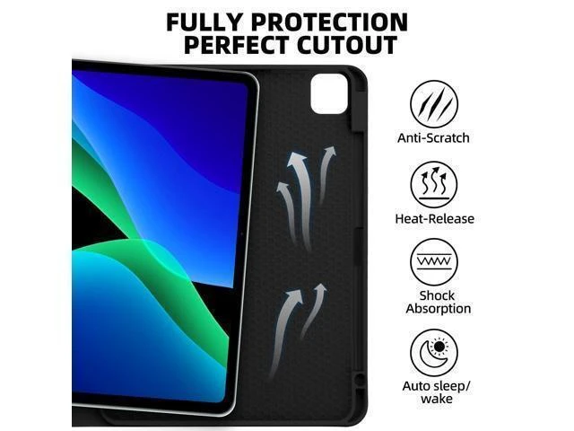 Alt view image 8 of 10 - GOKOCO for iPad Pro 11 inch M4 2024 Case with Keyboard-Keyboard Case for iPad Pro 11" 2024 with Pencil Holder,Wireless Detachable Keyboard,Auto Sleep/Wake Function-Black