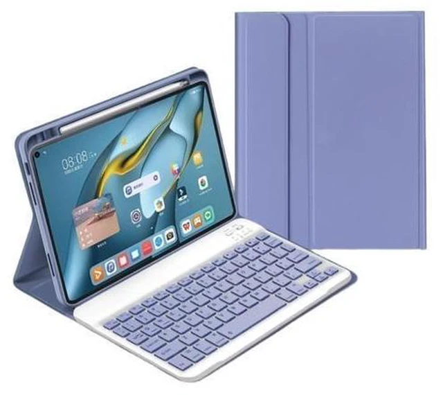 Alt view image 6 of 10 - AnMengXinLing for iPad 10th Generation Case with Keyboard,Keyboard Case with Pencil Holder,Candy Detachable Bluetooth Keyboard Folio Case for iPad 10.9" 10th Gen(2022), Purple